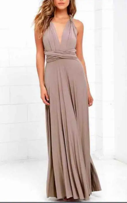 Women's Convertible Infinity Maxi Dress - Multi-Color Wrap