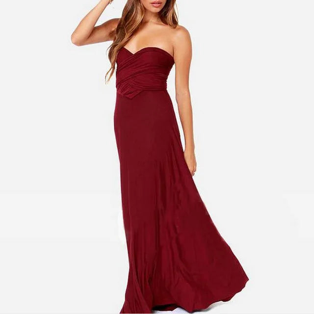 Women's Convertible Infinity Maxi Dress - Multi-Color Wrap