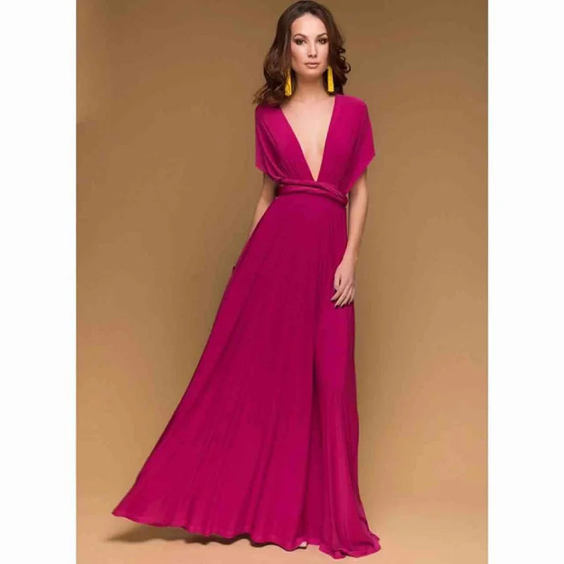 Women's Convertible Infinity Maxi Dress - Multi-Color Wrap