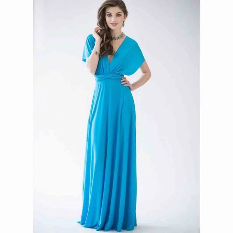 Women's Convertible Infinity Maxi Dress - Multi-Color Wrap