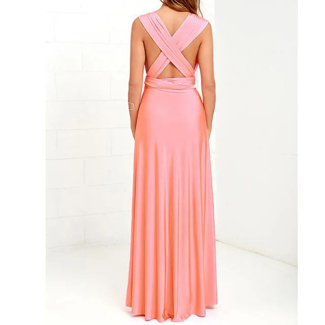 Women's Convertible Infinity Maxi Dress - Multi-Color Wrap