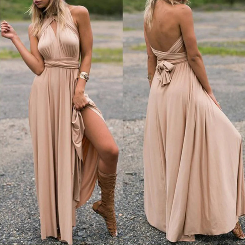 Women's Convertible Infinity Maxi Dress - Multi-Color Wrap