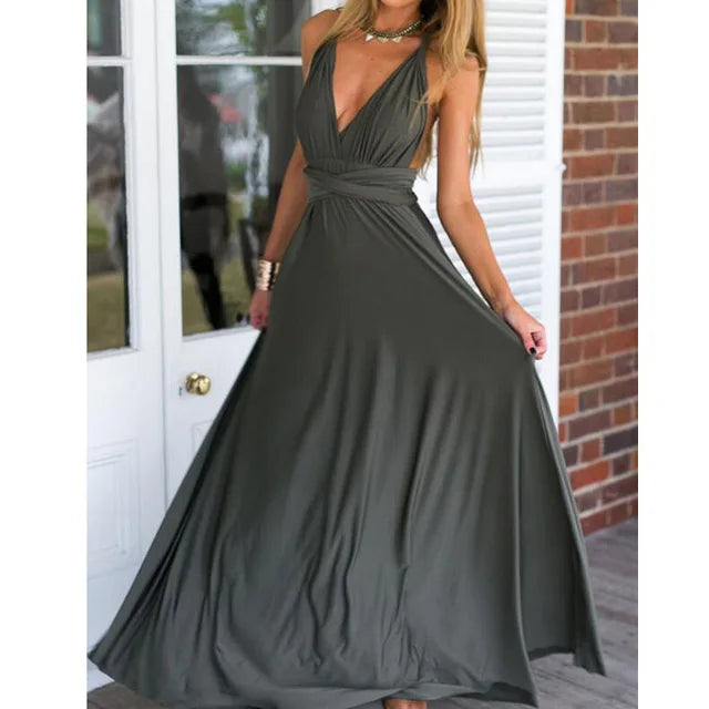 Women's Convertible Infinity Maxi Dress - Multi-Color Wrap