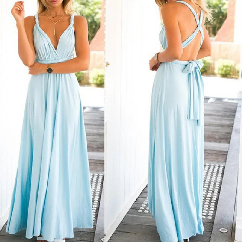 Women's Convertible Infinity Maxi Dress - Multi-Color Wrap