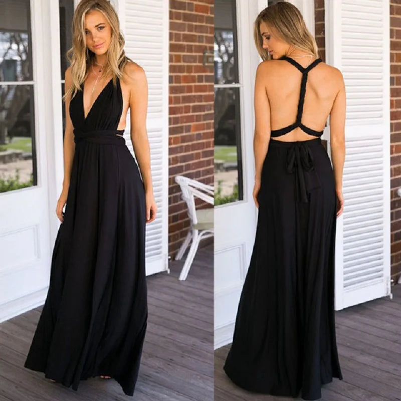Women's Convertible Infinity Maxi Dress - Multi-Color Wrap