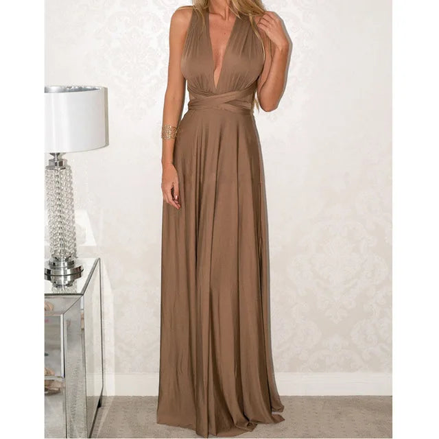 Women's Convertible Infinity Maxi Dress - Multi-Color Wrap