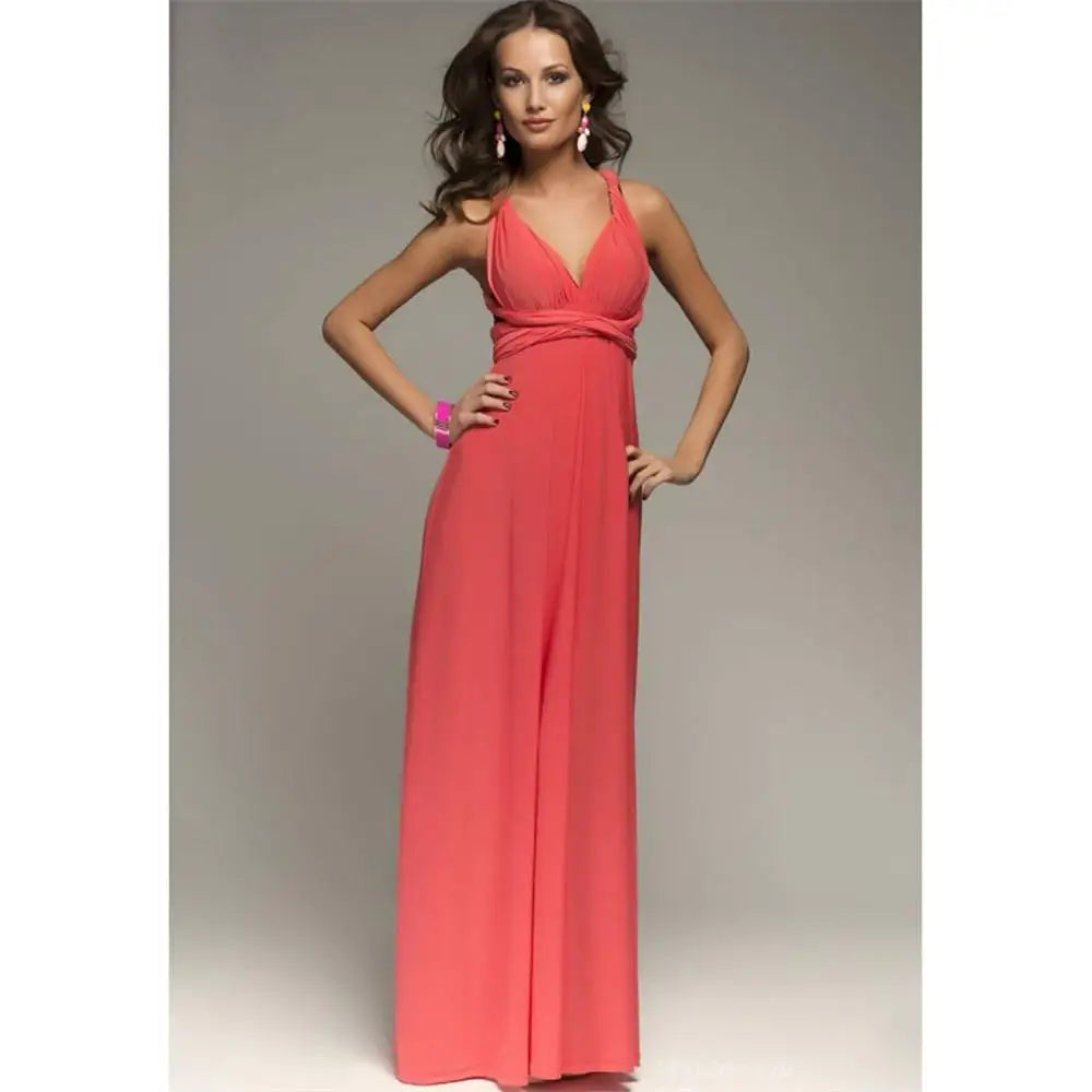 Women's Convertible Infinity Maxi Dress - Multi-Color Wrap