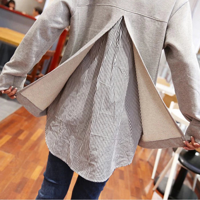 Women Fake Two Piece Sweatshirts
