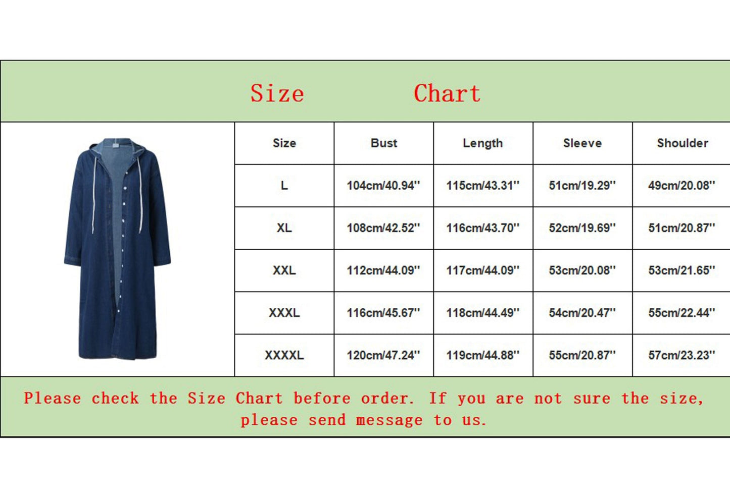 Hooded Outwear Denim Coat for Women