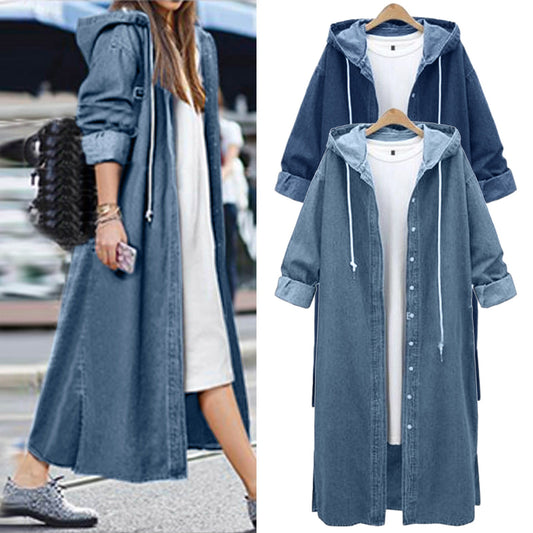 Hooded Outwear Denim Coat for Women