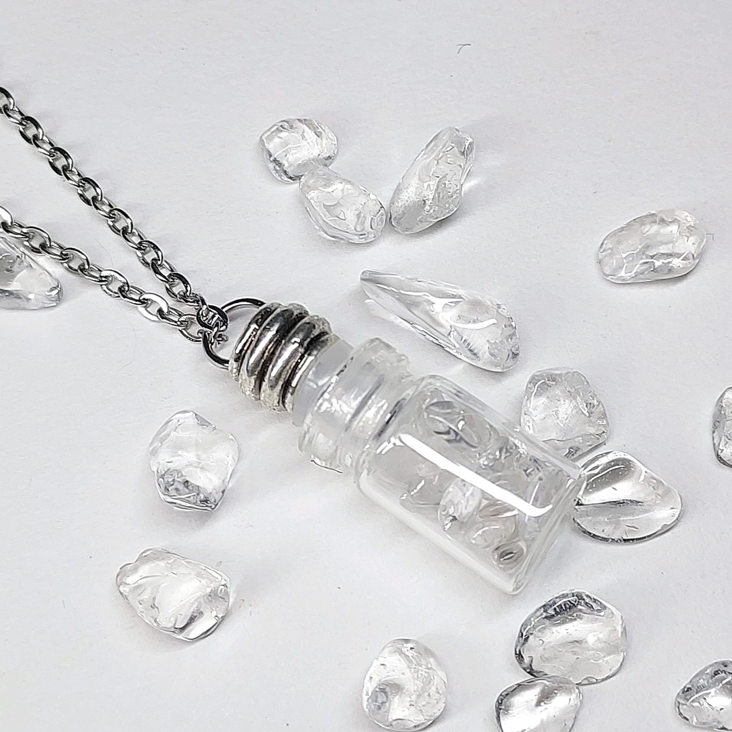 Wishing Bottle Natural Birthstone Pendant Necklace