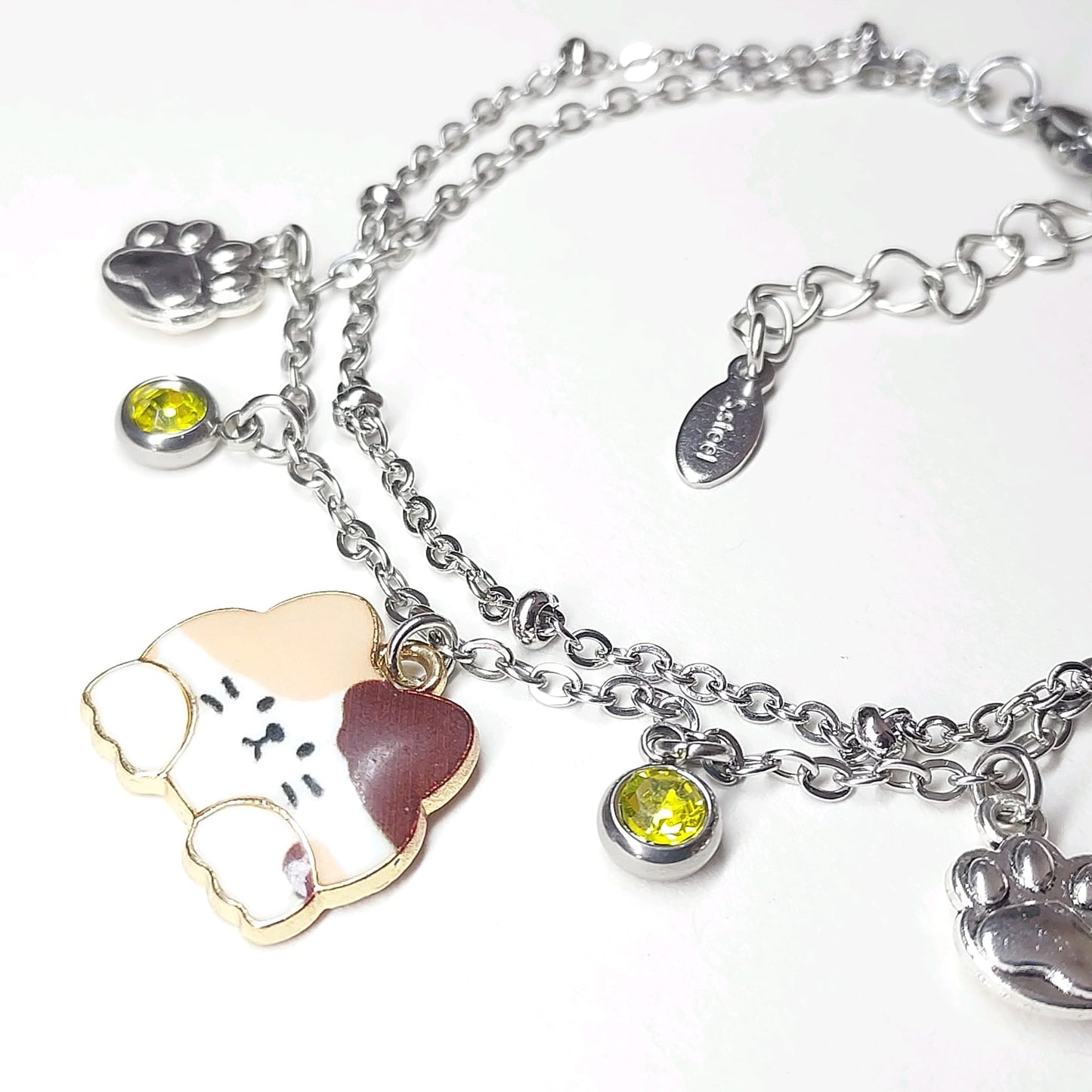 Cute Cat Facial Expression Double Chain Bracelet