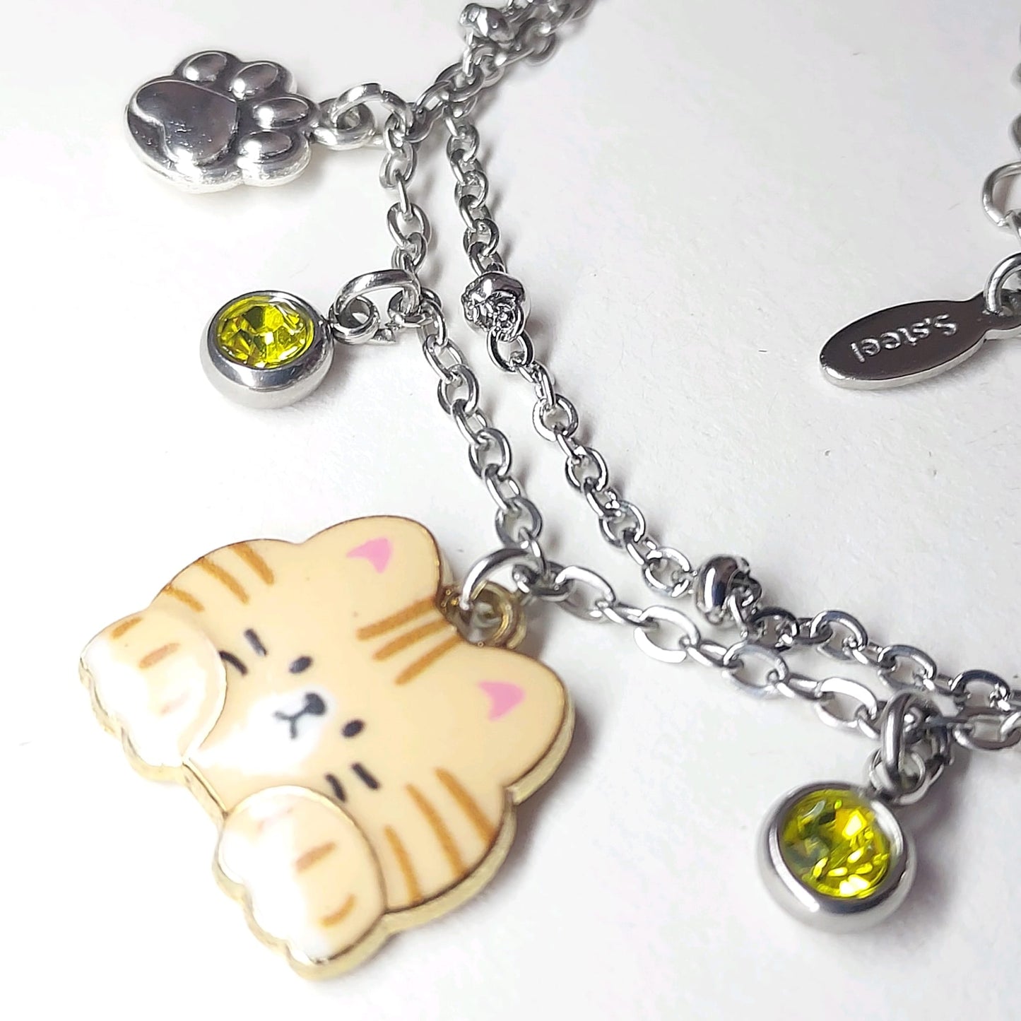 Cute Cat Facial Expression Double Chain Bracelet