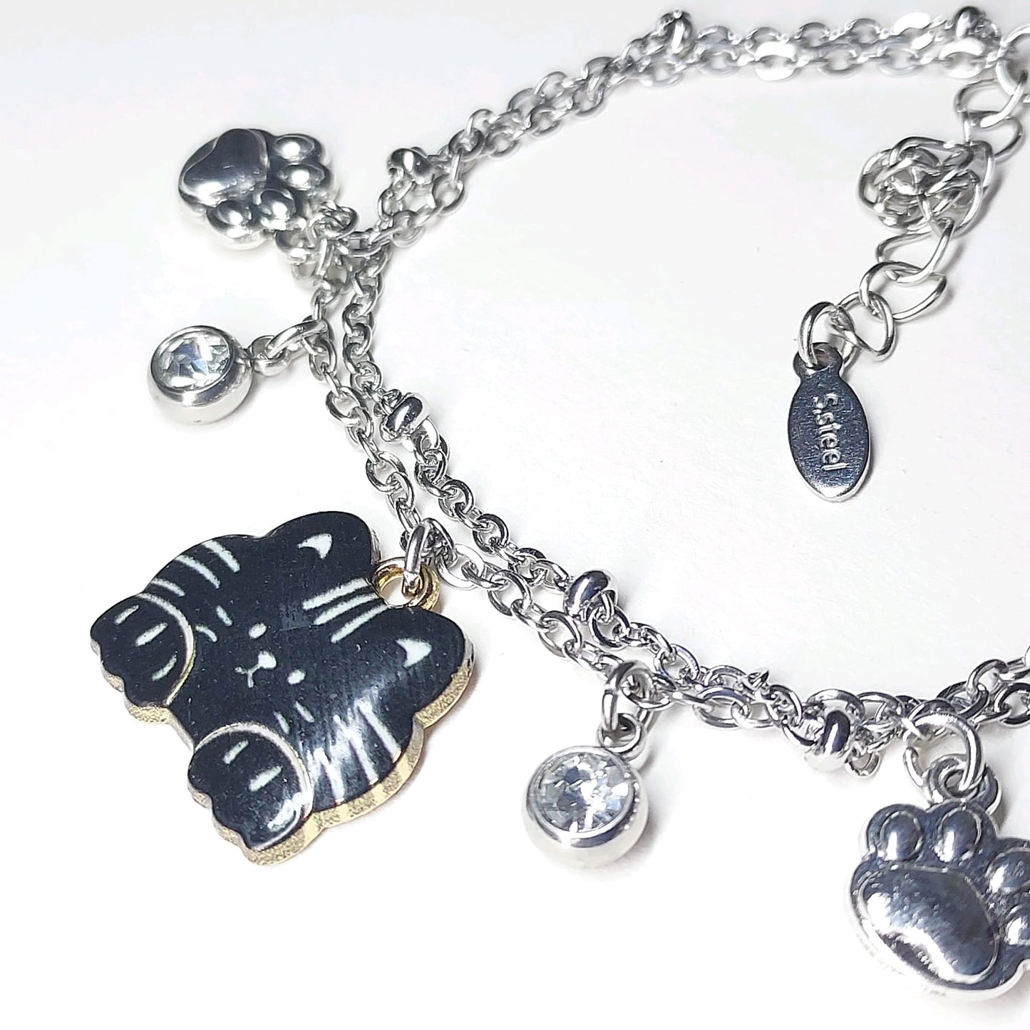 Cute Cat Facial Expression Double Chain Bracelet