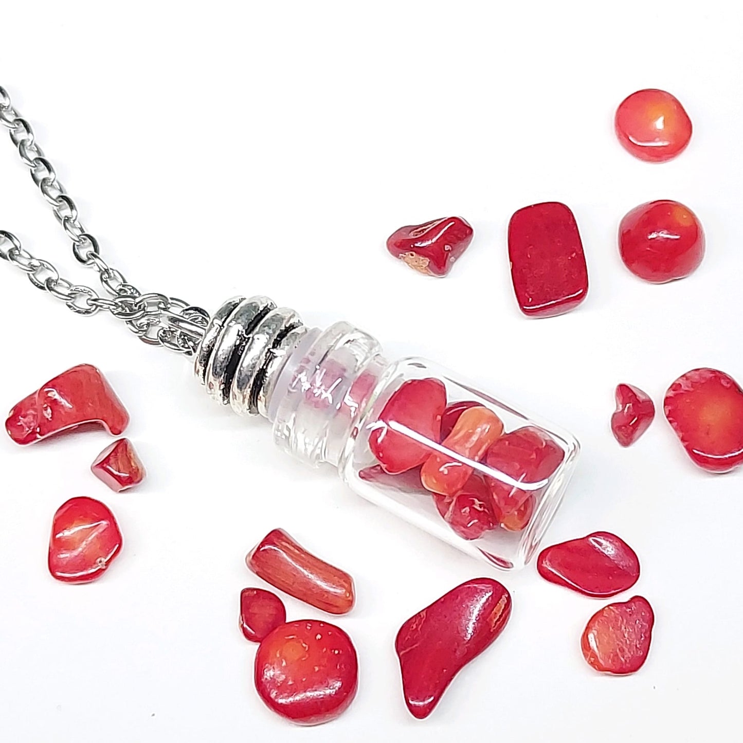 Wishing Bottle Natural Birthstone Pendant Necklace