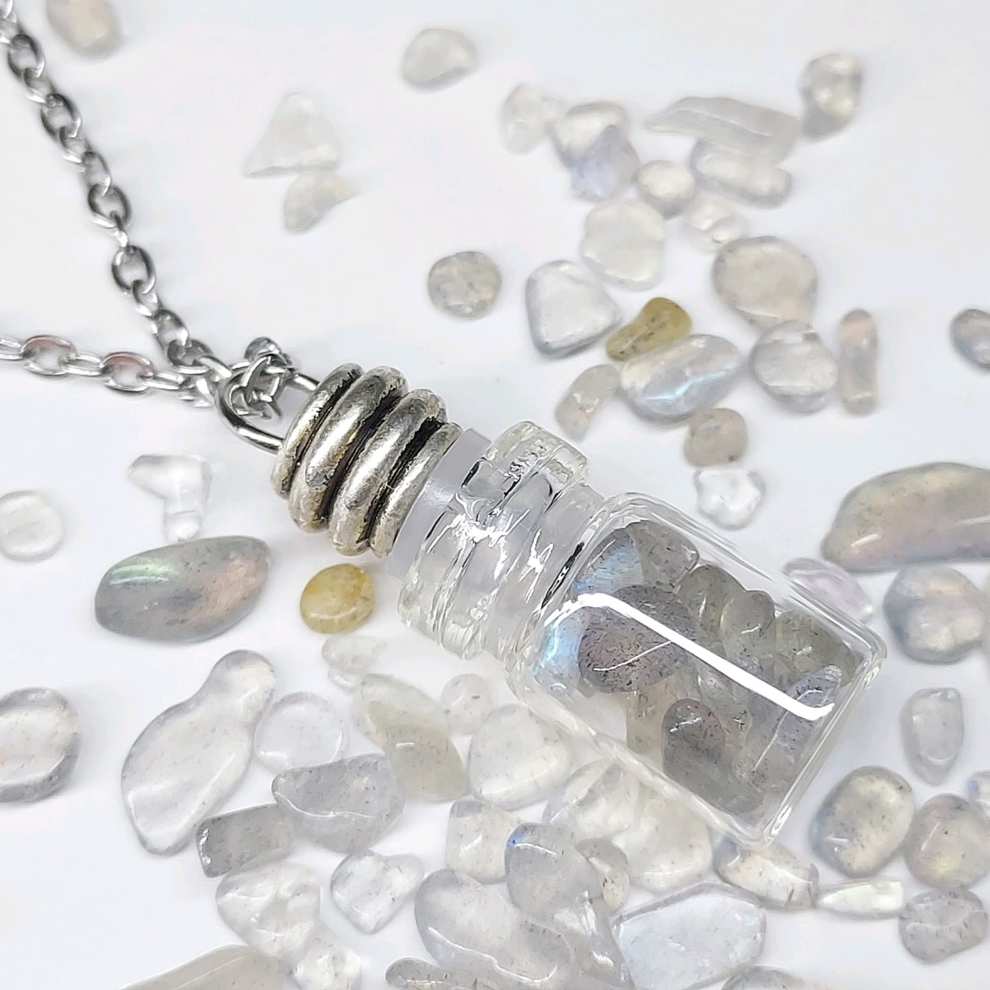 Wishing Bottle Natural Birthstone Pendant Necklace