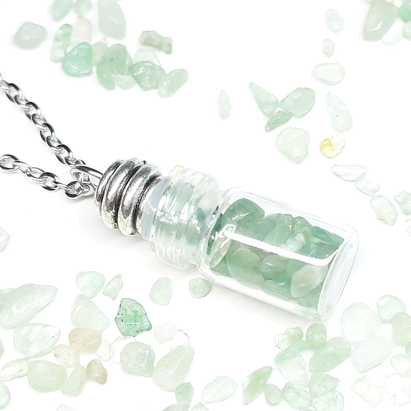 Wishing Bottle Natural Birthstone Pendant Necklace