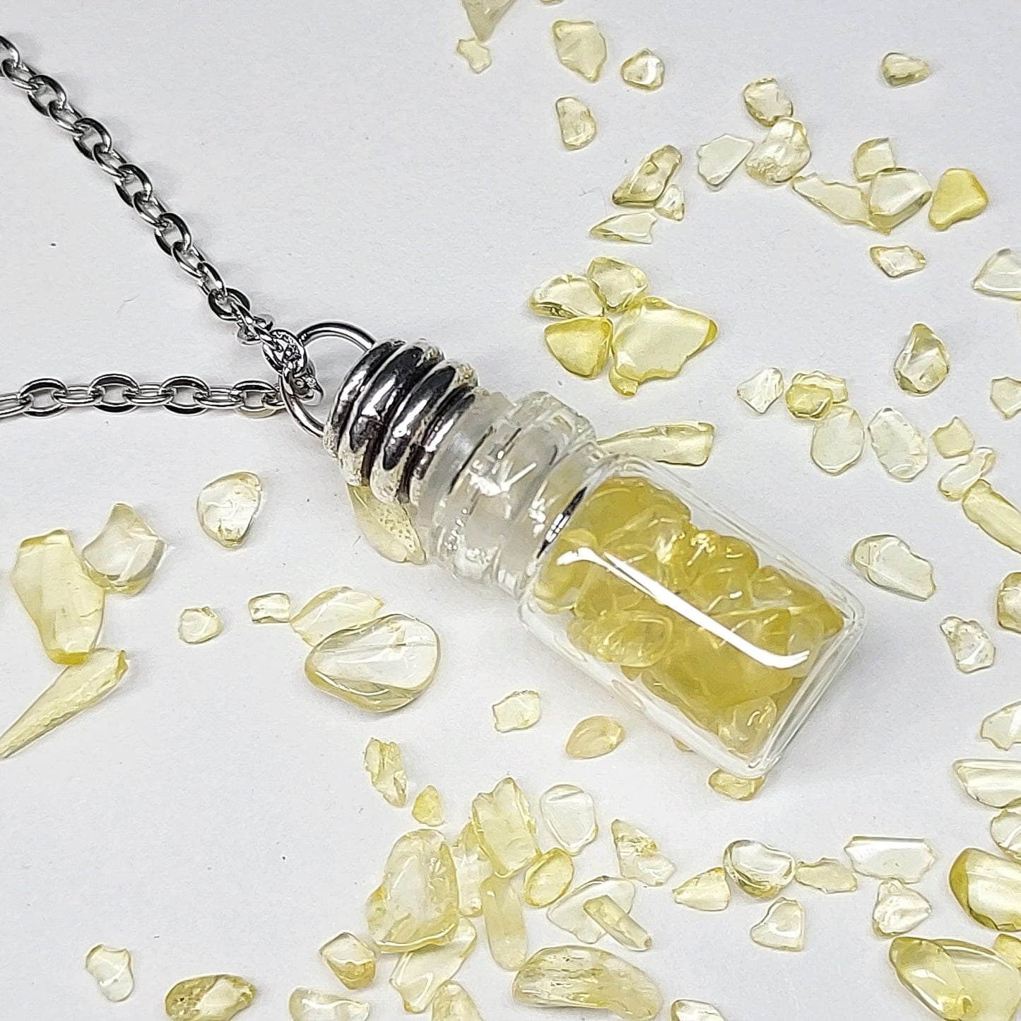 Wishing Bottle Natural Birthstone Pendant Necklace