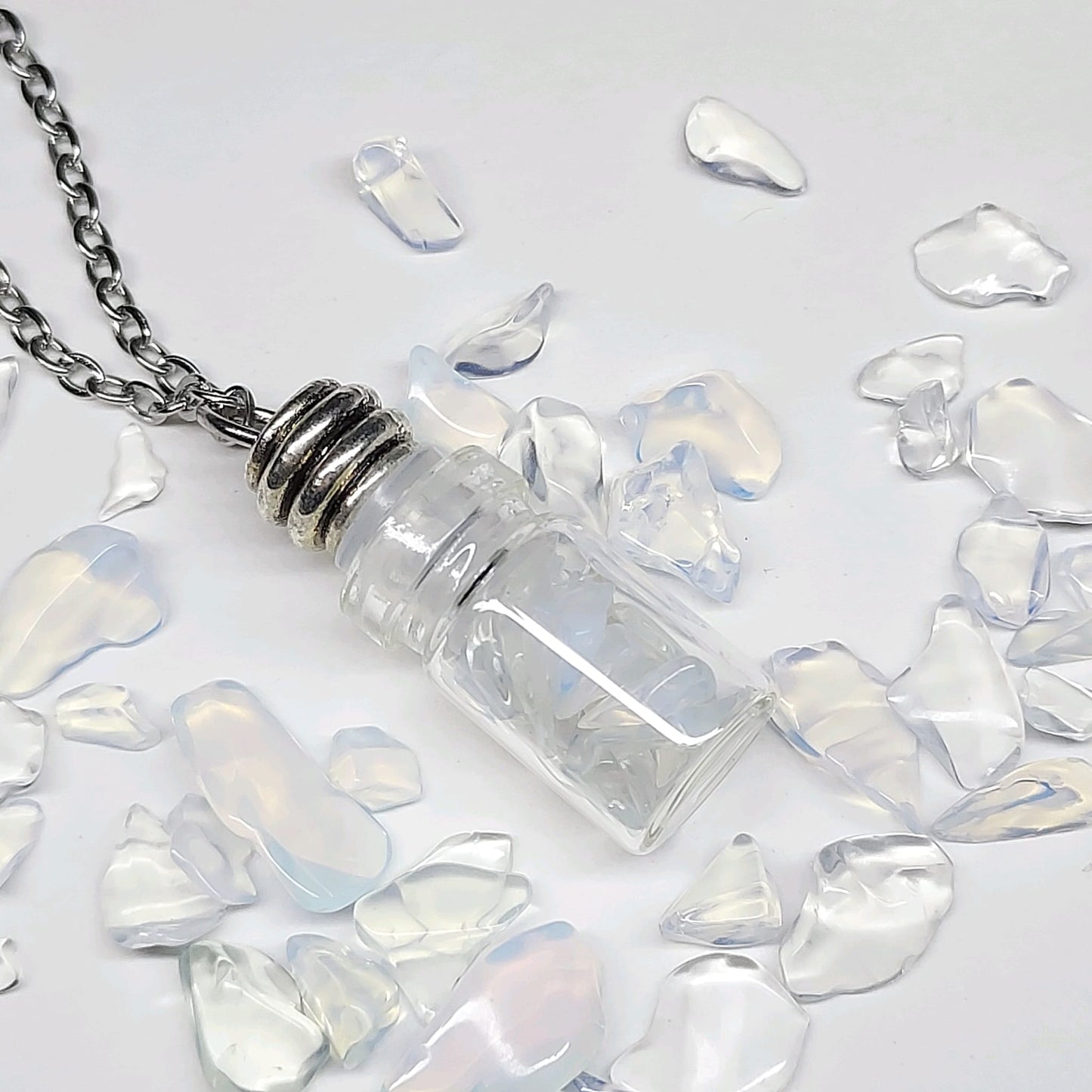 Wishing Bottle Natural Birthstone Pendant Necklace