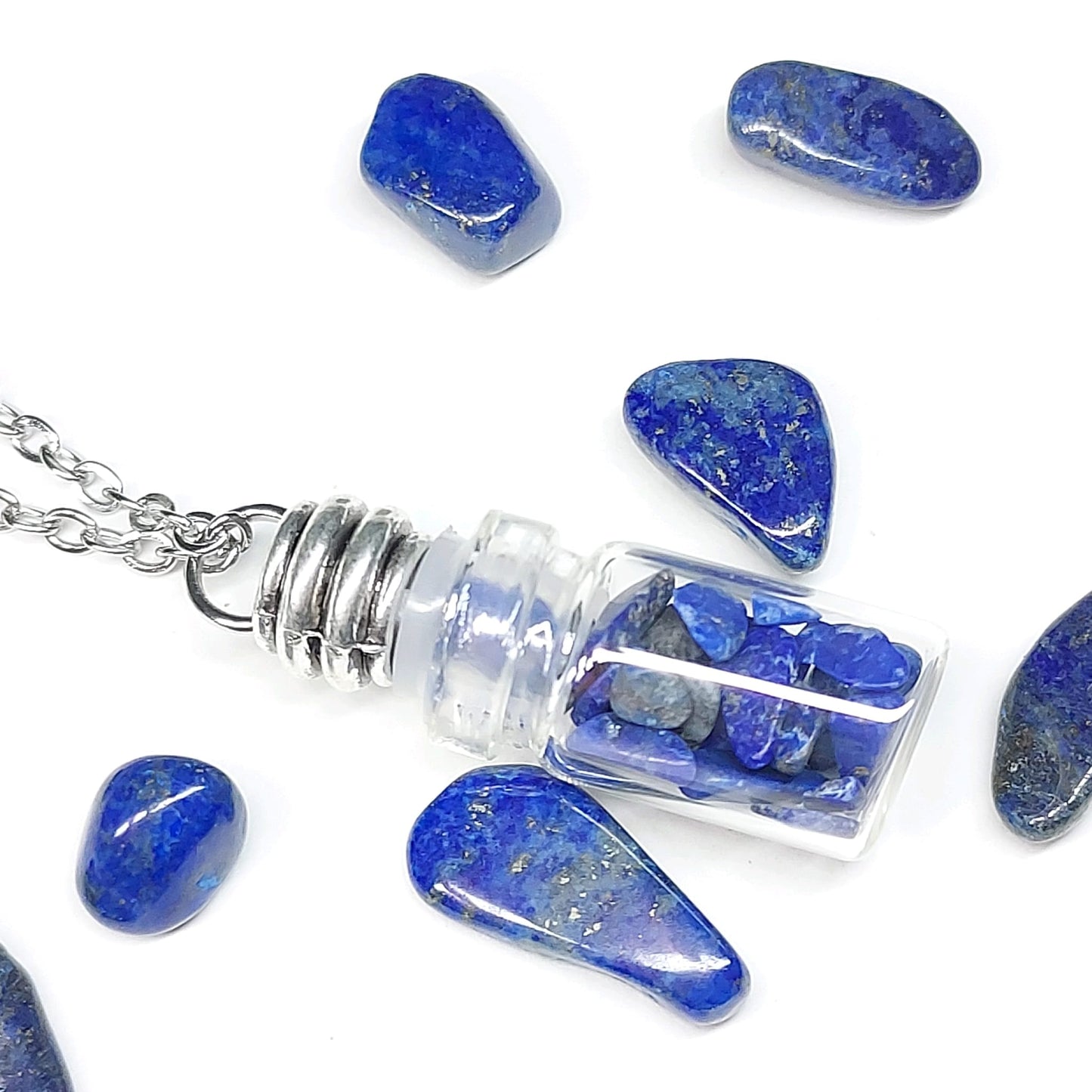 Wishing Bottle Natural Birthstone Pendant Necklace