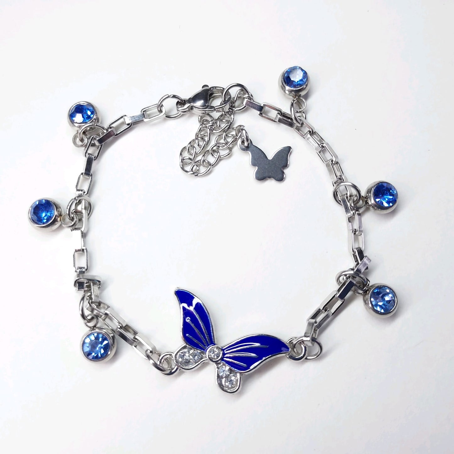 Stainless Steel Box Chain Butterfly Bracelet