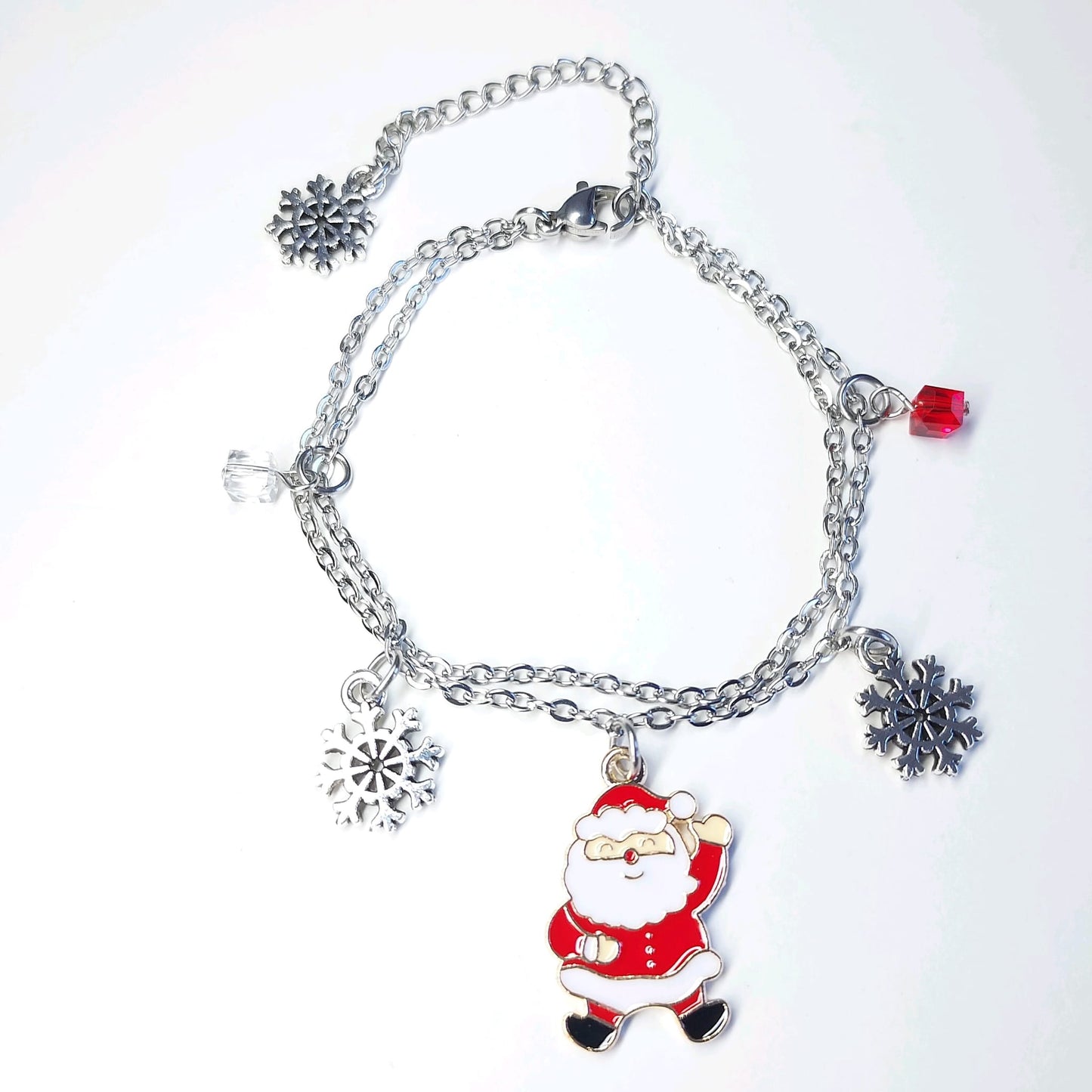 Stainless Steel Double Chain Christmas Bracelet