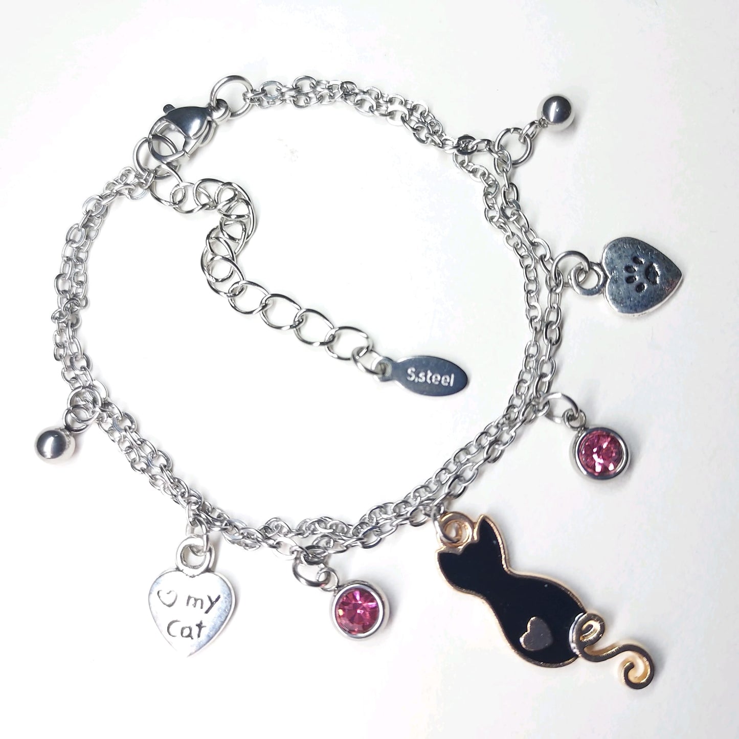 Black Cat Double Chain Bracelet