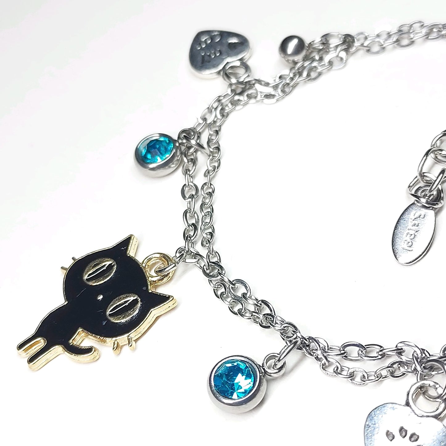 Black Cat Double Chain Bracelet