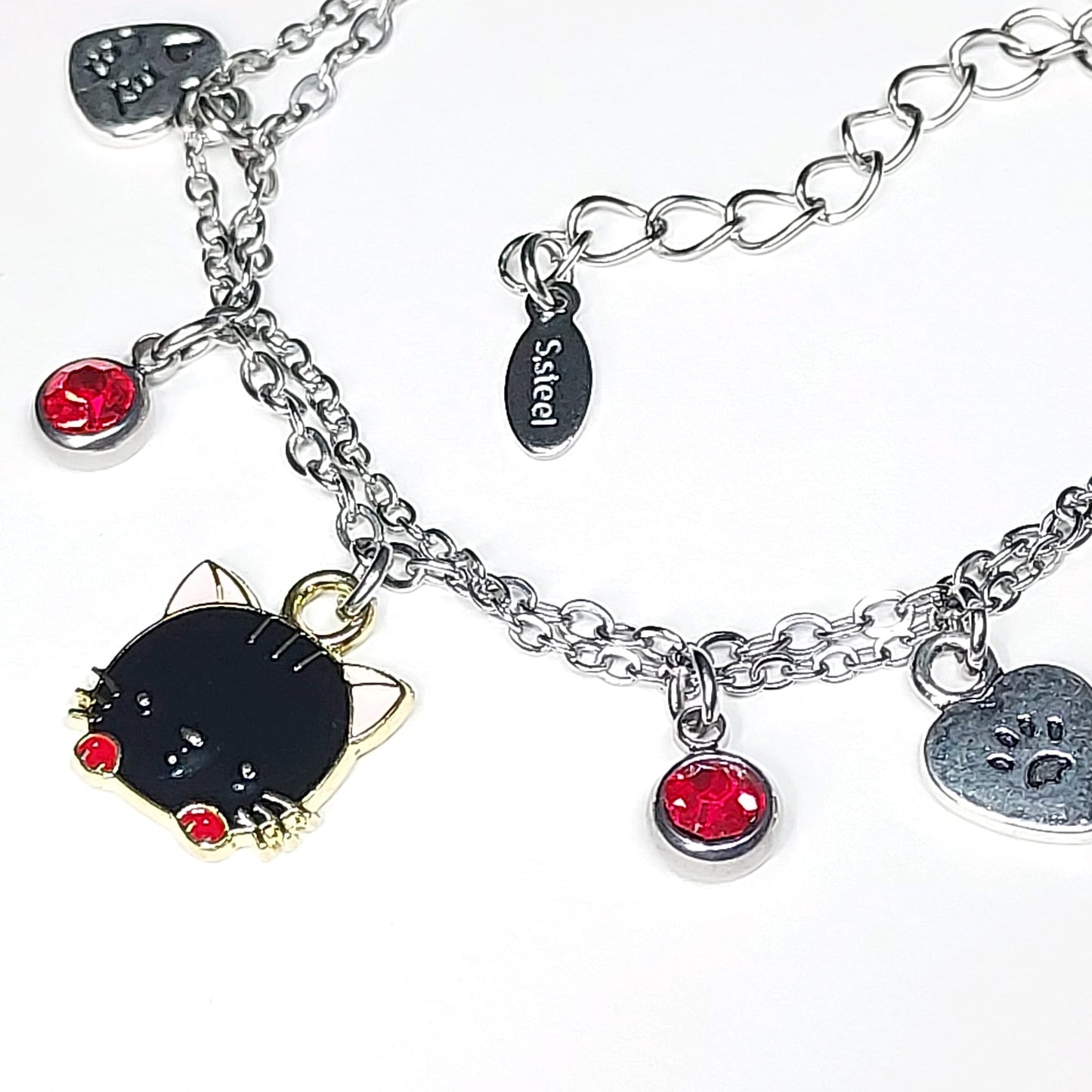 Black Cat Double Chain Bracelet