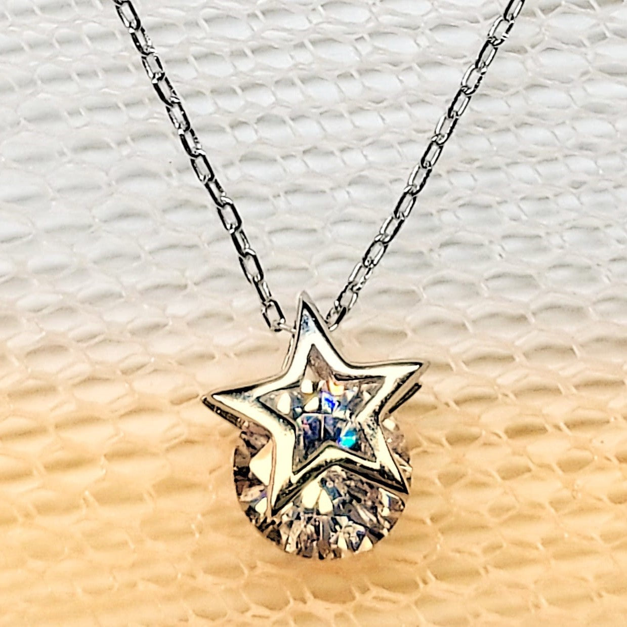 Binary Star Rotated Pendant Necklace