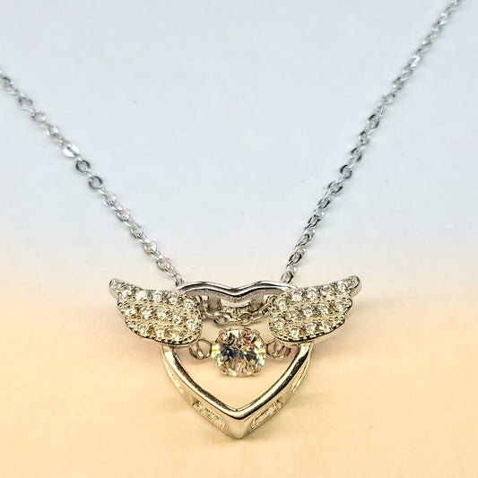 Flying Heart Swing Pendant Necklace