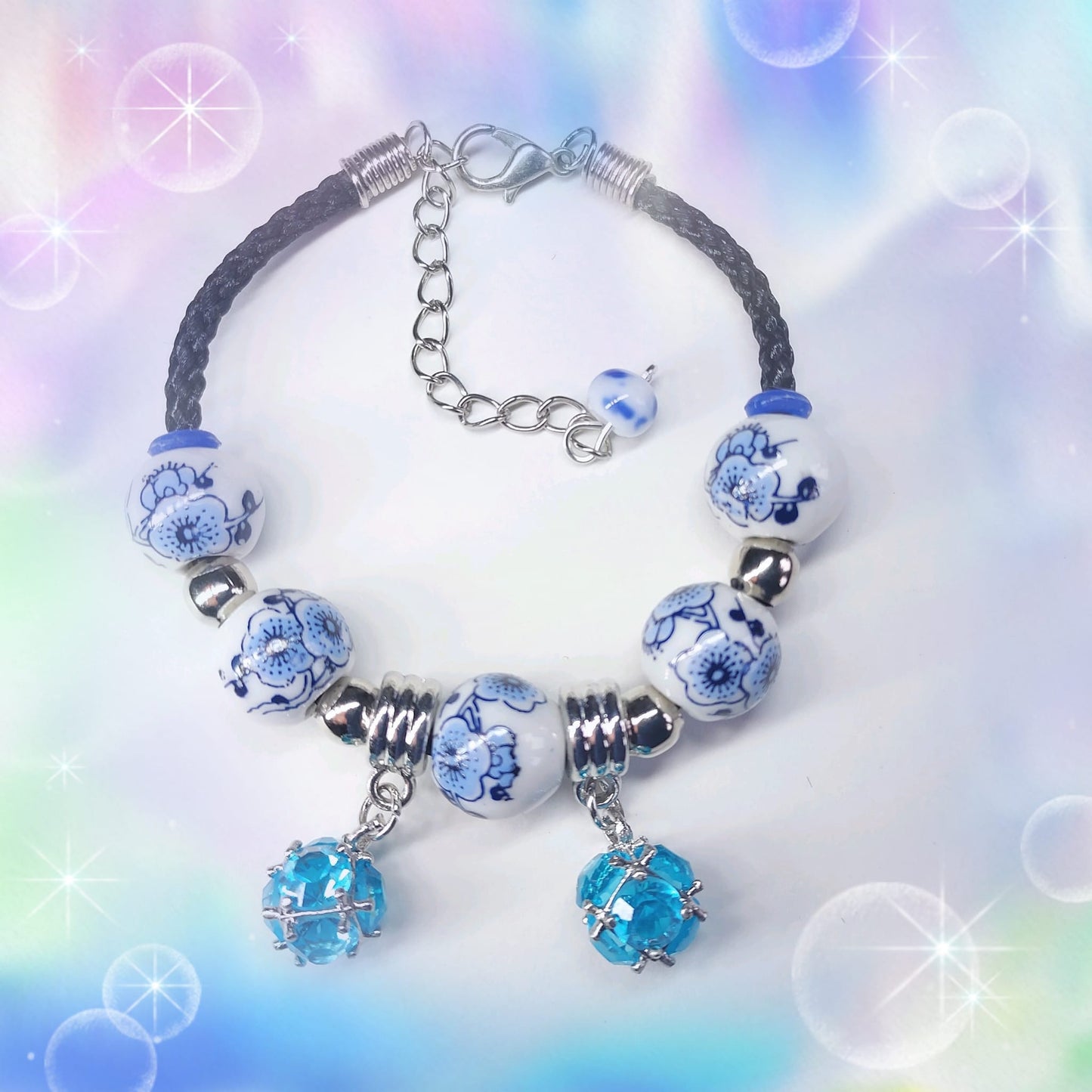 Colour & White Procelain Beads Bracelet