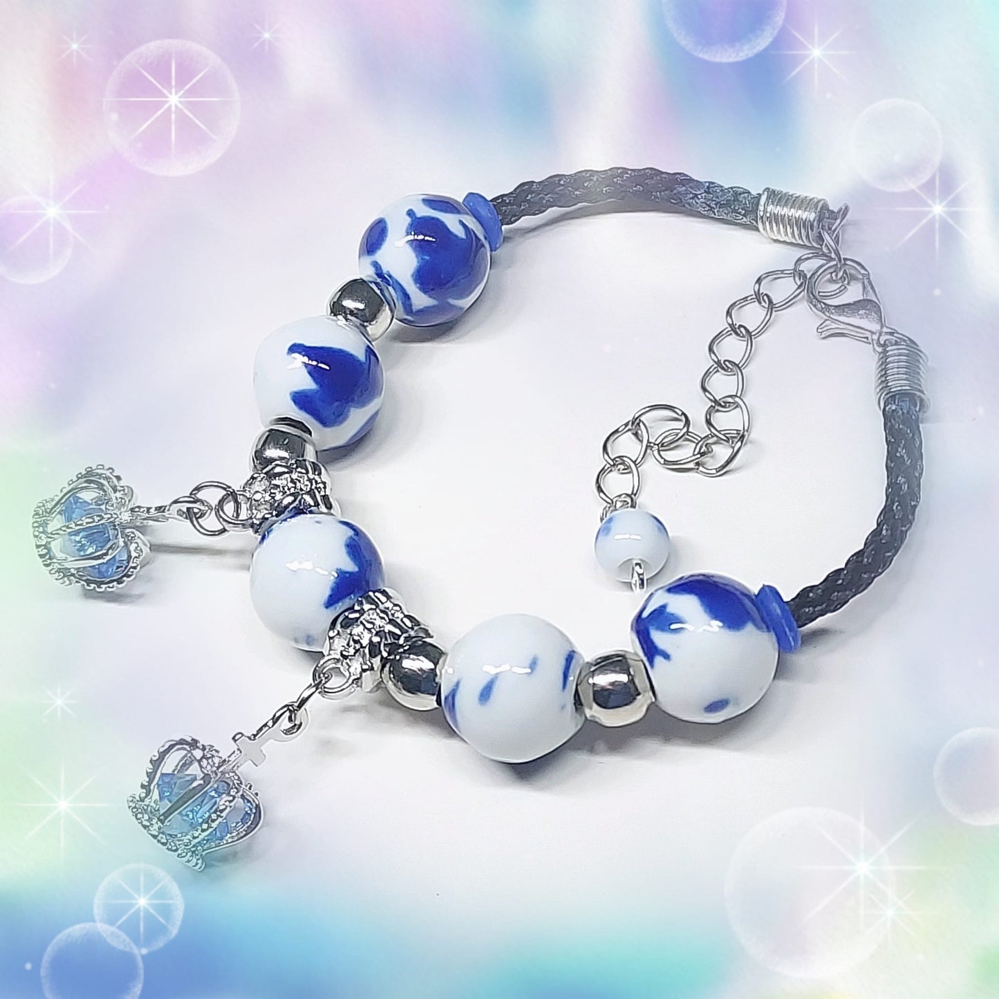 Colour & White Procelain Beads Bracelet