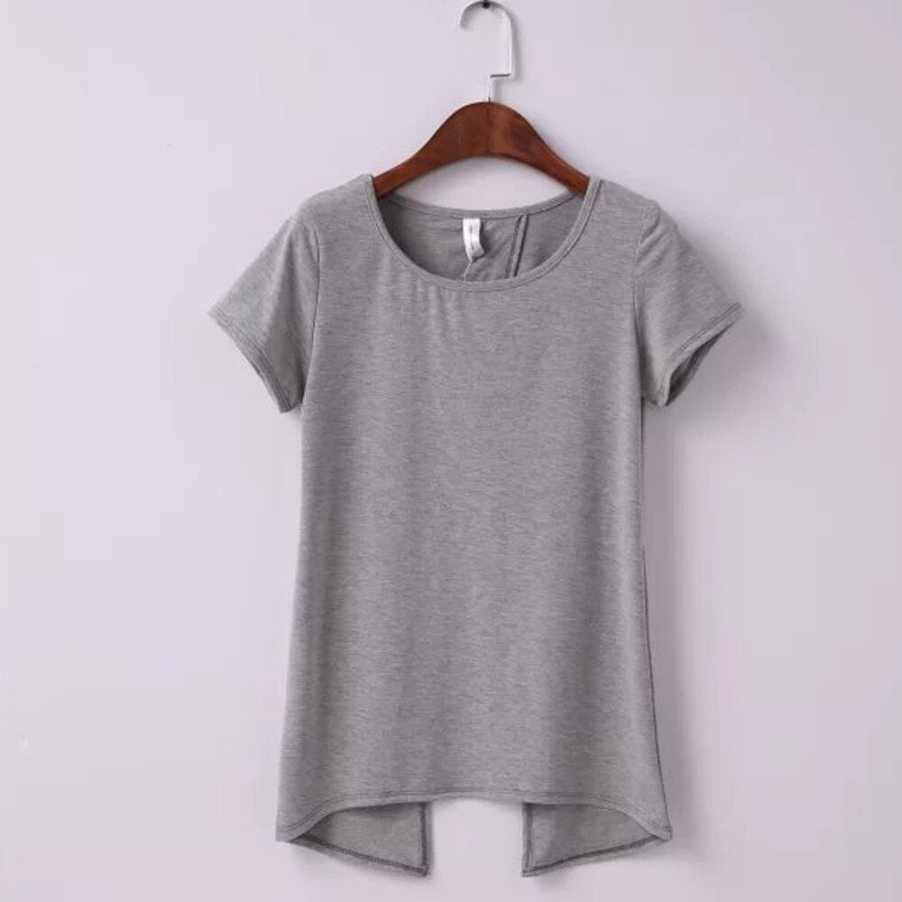 Soft Back Slit Pullover Tee