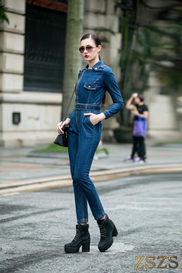 Female Denim Jumpsuit