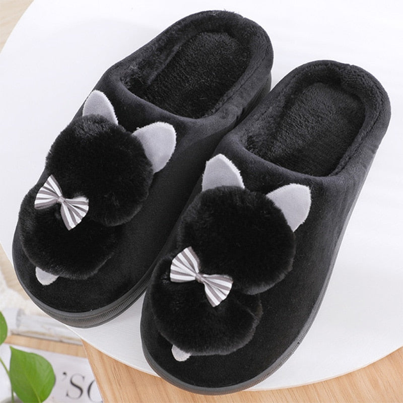 Winter Cute Cartoon Cat Slippers