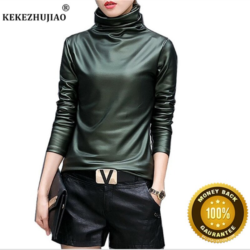 Womens Slim Warm Leather Tops