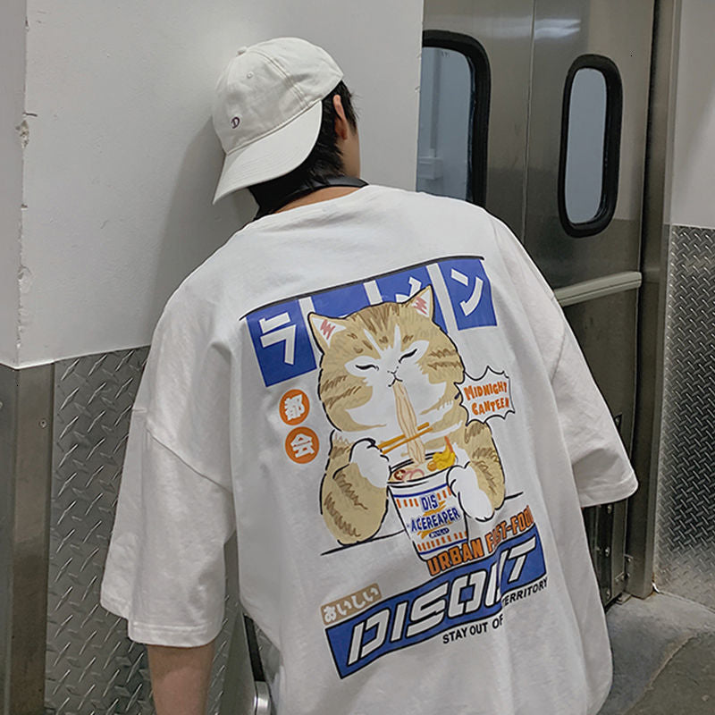 Japanese Privathinker Cat Men/Women Oversized T-Shirts