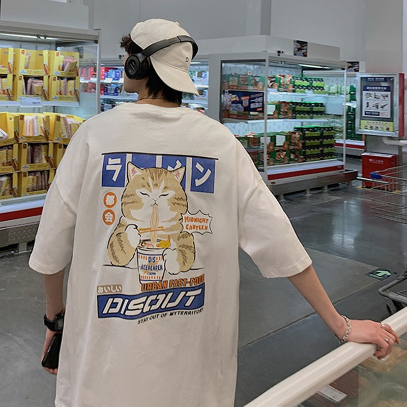 Japanese Privathinker Cat Men/Women Oversized T-Shirts