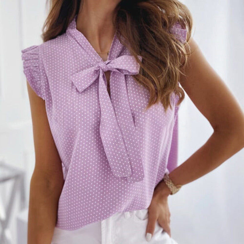 Elegant Ruffles Sleeveless Blouses