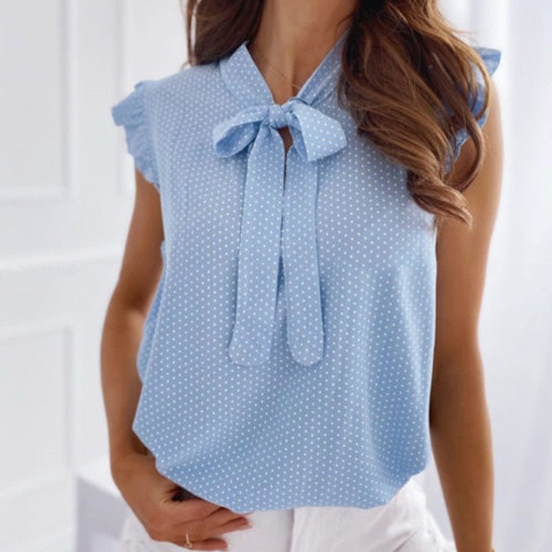 Elegant Ruffles Sleeveless Blouses