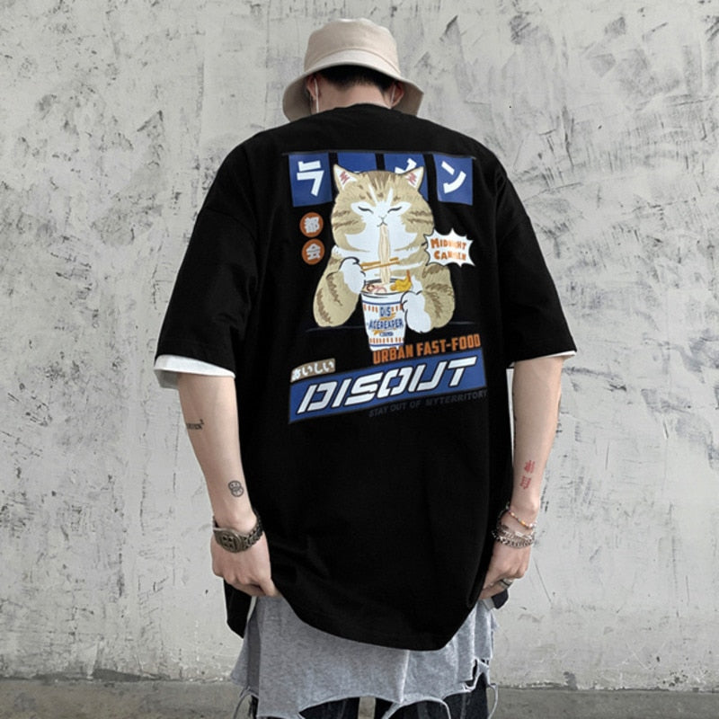 Japanese Privathinker Cat Men/Women Oversized T-Shirts