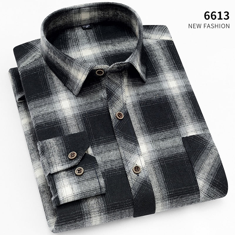 Smart Casual Men's Flannel Plaid Shirt