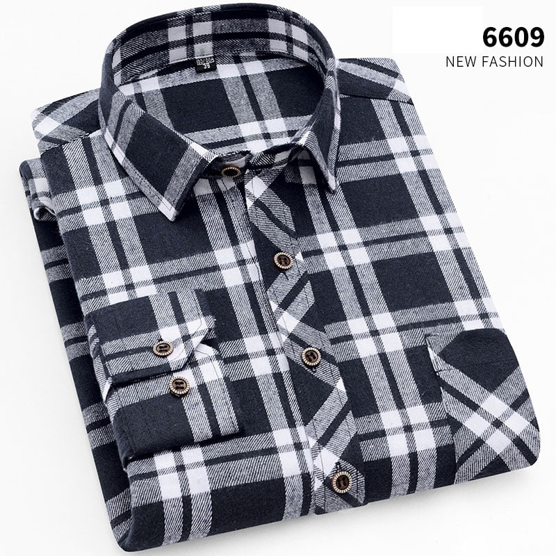 Smart Casual Men's Flannel Plaid Shirt