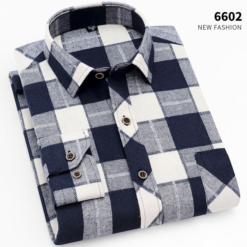 Smart Casual Men's Flannel Plaid Shirt