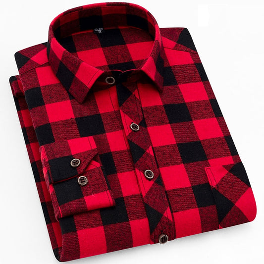 Smart Casual Men's Flannel Plaid Shirt