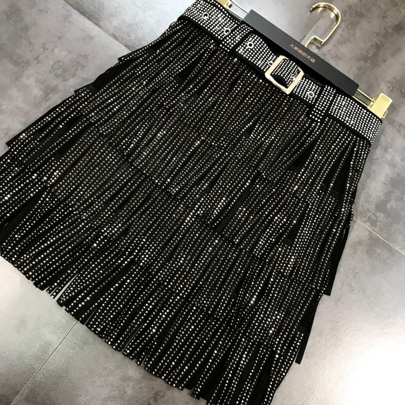 High Waist Belt Multi Layer Tops/Skirts