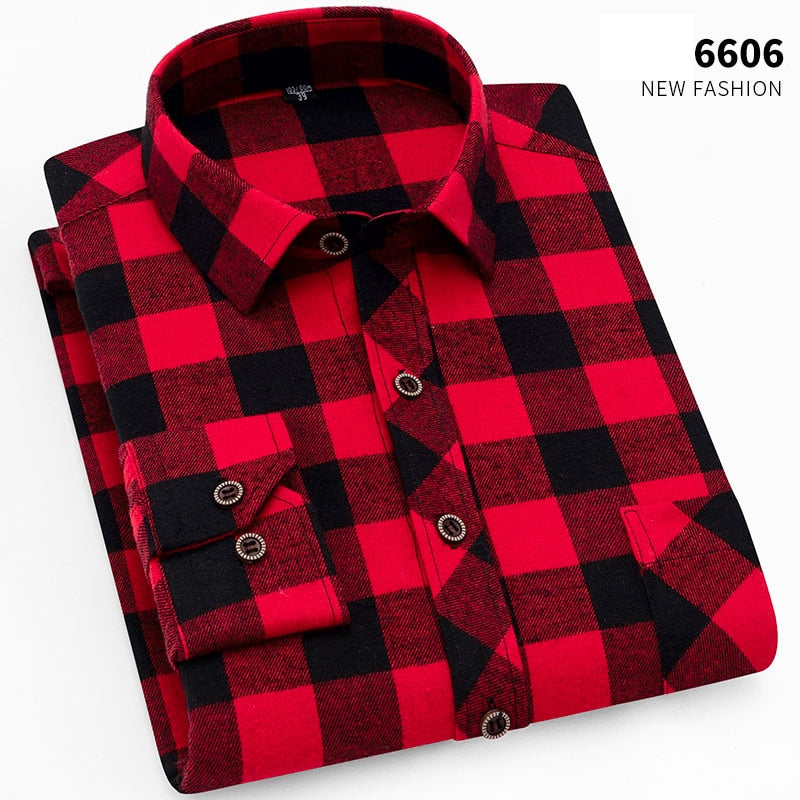 Smart Casual Men's Flannel Plaid Shirt