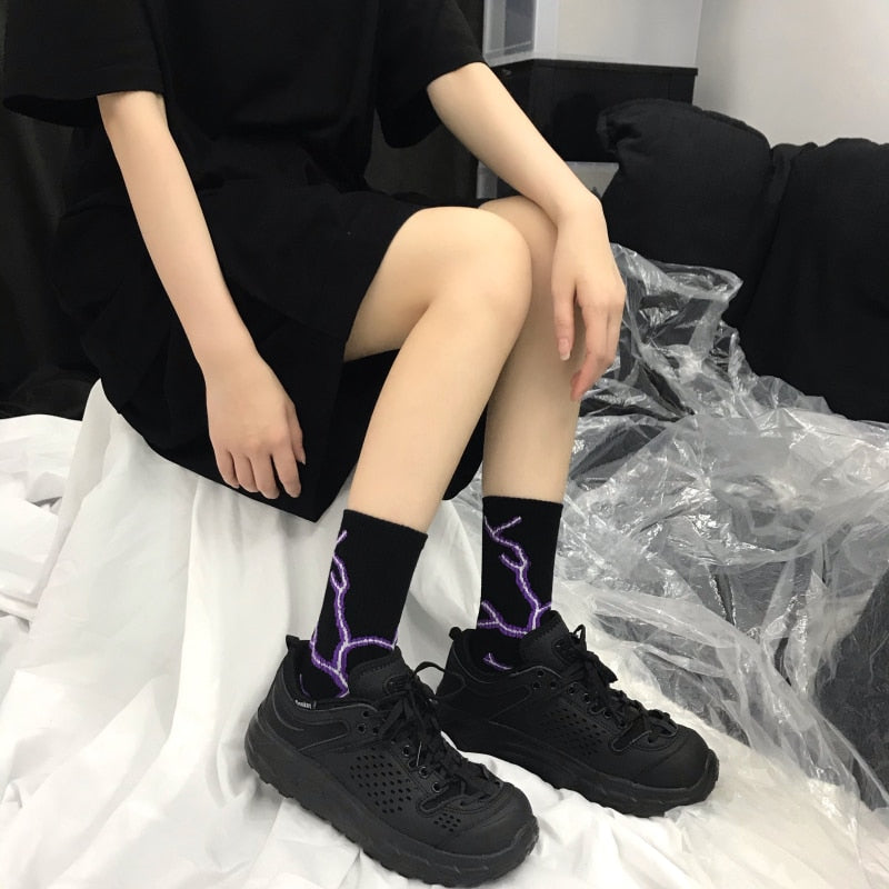 Korean Hip Hop Style Skateboard Long Socks