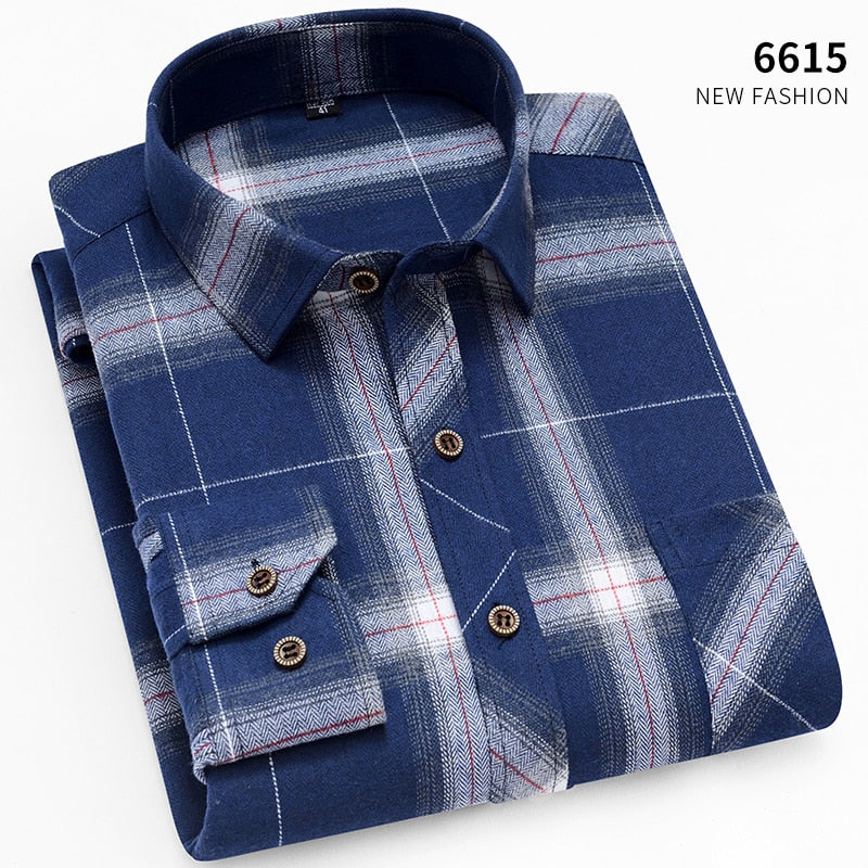 Smart Casual Men's Flannel Plaid Shirt